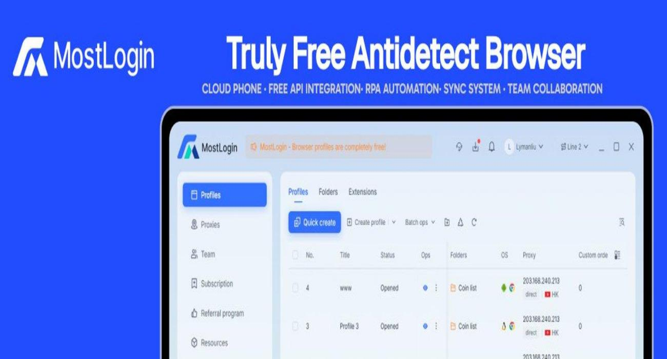 MostLogin:A Free Anti-association Fingerprint Browser and Cloud Phone Solution for Multi-account Management